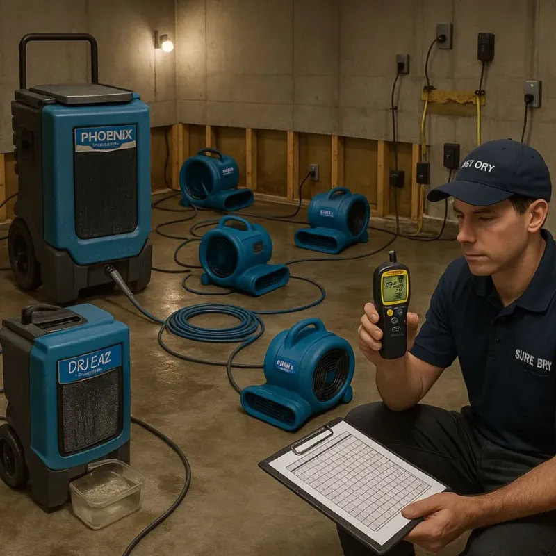 Structural Drying and Dehumidification process in Nicholls, GA
